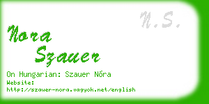 nora szauer business card
