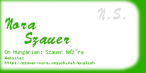 nora szauer business card